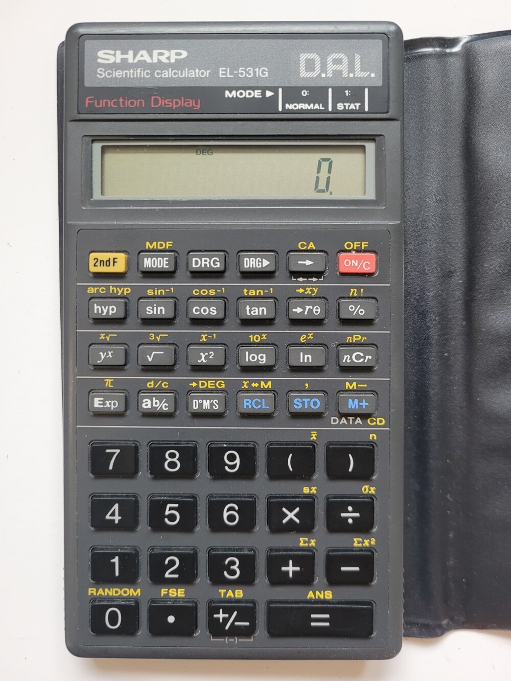 Vintage Sharp D.A.L. Scientific Calculator EL- 531G - w/ case Tested, Working